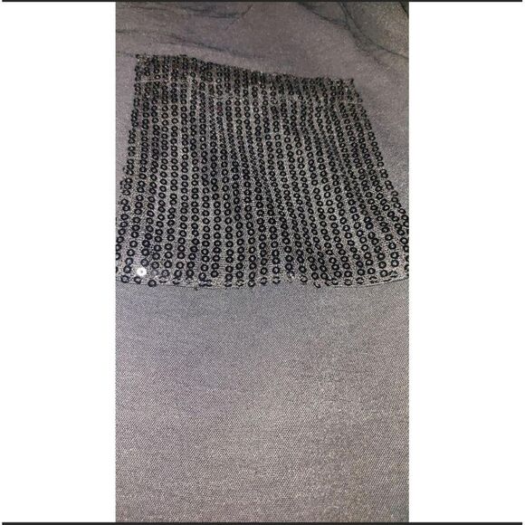 JODIFL Elegant Black Sequin Panel Shirt Dress Long Sleeve Party Cocktail - Picture 3 of 6